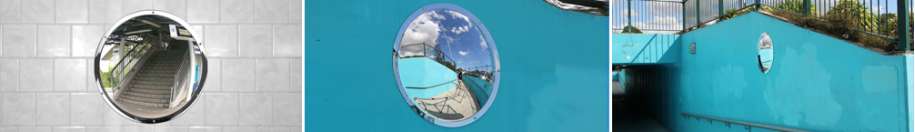 Outdoor Anti-Vandal Stainless Steel Wall Dome Mirror